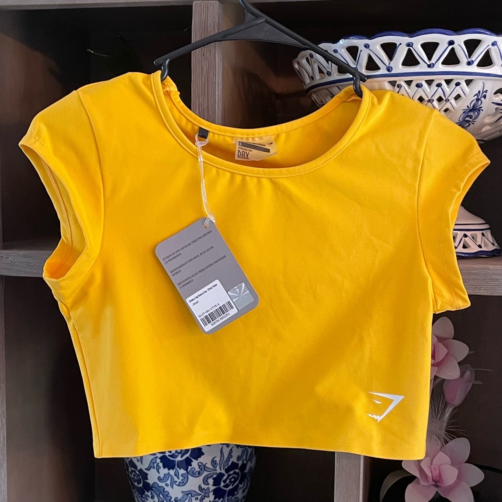 NWT Gymshark dreamy cap sleeve crop - citrus yellow - S
